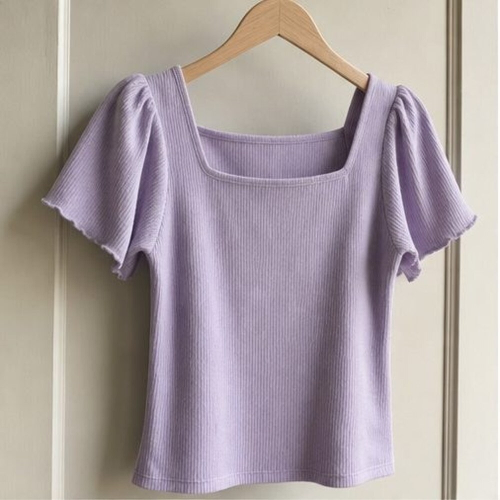 Lilac Puff Sleeve Top